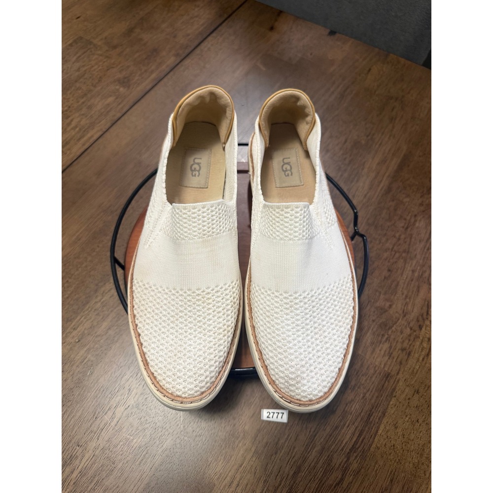 UGG Sammy Chevron White Knit Slip On Sneakers 1016756 Mens 9